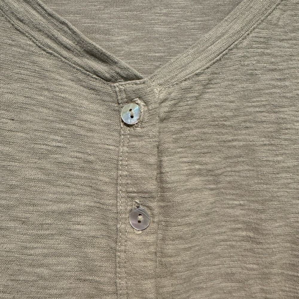 Cut Loose Taupe Cotton Linen Button Front Top Lagenlook Size Medium - Picture 3 of 6